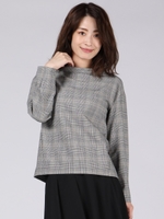 ≪洗濯機で洗える≫コスミカルウォーム裏起毛ブラウス/ブラック系その他