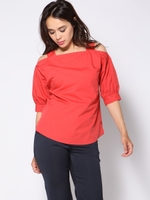 ≪大きいサイズ≫オープンショルダーブラウス/オレンジ