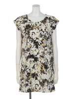 ぼかし柄チュニックワンピース/花柄 イエロー