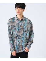 アートプリントオーバーシャツ/ブルー(592)
