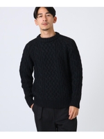 アラン編みニットプルオーバー/ブラック(019)