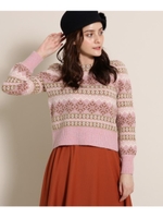 ウール混フェアアイルニット/ベビーピンク(071)