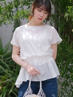 ウエストフリルペプラムチュニック/ホワイト
