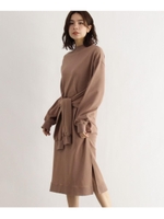ウエストマーク裏毛ワンピース/ブラウン(042)
