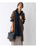 エアーウールロングニットカーディガン/ダークブラウン(043)