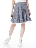 ギンガムチェックフリルスカート/コン