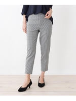 クロップドストレッチパンツ/チェック(219)