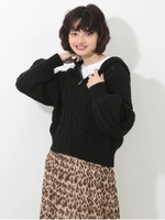 ケーブルジップパーカー/ブラック