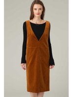 コットンベルベットワンピース（ジャンパースカート）/キャメル5(045)