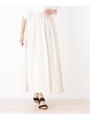 コットンワッシャーロングスカート/ライトベージュ(051)
