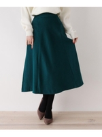 シンプル フレアスカート/ダークグリーン(023)