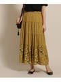 ジョーゼットサムフラワースカート/マスタード(133)