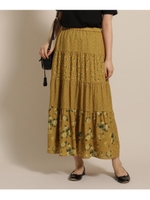 ジョーゼットサムフラワースカート/マスタード(133)