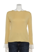 スカラップ衿レース袖PO/クリームXオフ