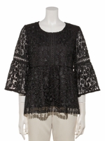 スターケミカルレースブラウス/ブラック