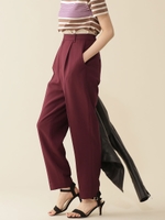 スポンジークロス1タックパンツ/ブラウン