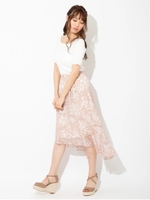 スモールフラワーロングスカート/モカ