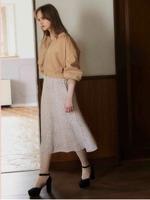 ダルメシアンドットロングスカート/ベージュ