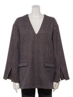 チェックツィード深VPO/パープル