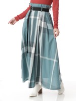 チェックラップ風スカート/ミドリ