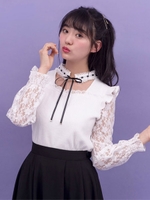 チョーカー風テレコトップス/ホワイト