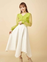 ツィードフリンジスカート/ベージュ