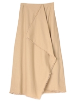 ツイルフリンジラップスカート/ベージュ