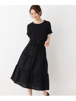 ティアードワンピース/ブラック(019)
