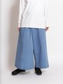 デニムアシンメトリーワイドパンツ/ブルー