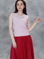 ニット/グレイッシュピンク