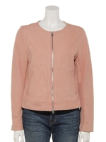 ヌバックノーカラーライダースBZ/PINK