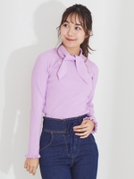 ネックスカーフニット/パープル
