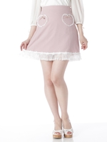 ハートポケット台形スカート/ピンク