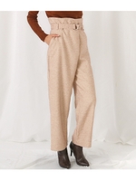 ハイウエストラップパンツ/ベージュ(005)