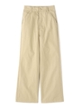 ハイウエストワイドストレートチノパンツ/ベージュ(040)