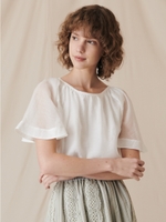 バックリボンケープブラウス/ホワイト