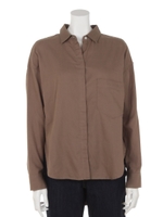 バックロングシャツ/カーキ