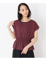 パイピングペプラムブラウス/ボルドー(564)