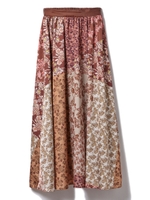 パネルフラワースカート/ブラウン