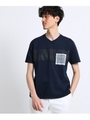 パネルポケットチェック Tシャツ/ネイビー(093)