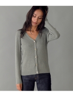 ヒートリブVネックカーディガン/グレー(006)