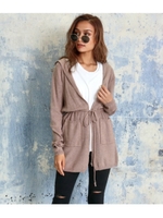 フーディーニットカーディガン/ベージュピンク(047)