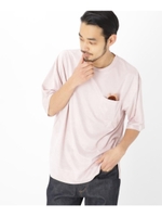 フェイクスエード ビッグシルエット 半袖 Tシャツ/ピンク(070)
