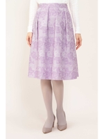 フラワージャカードスカート/パープル(080)