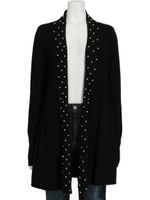 フロントパールカーディガン/ブラック