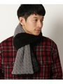 ブロッキング配色ニットマフラー/ブラック(019)