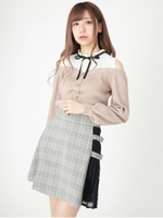 プリーツ切替SK/ブラック