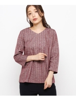 ヘリンボンVネックプルオーバー/ボルドー(364)