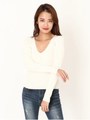 ベーシックVネックトップ/WHITE