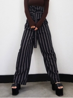 ベルトレイヤーワイドパンツ/MIX